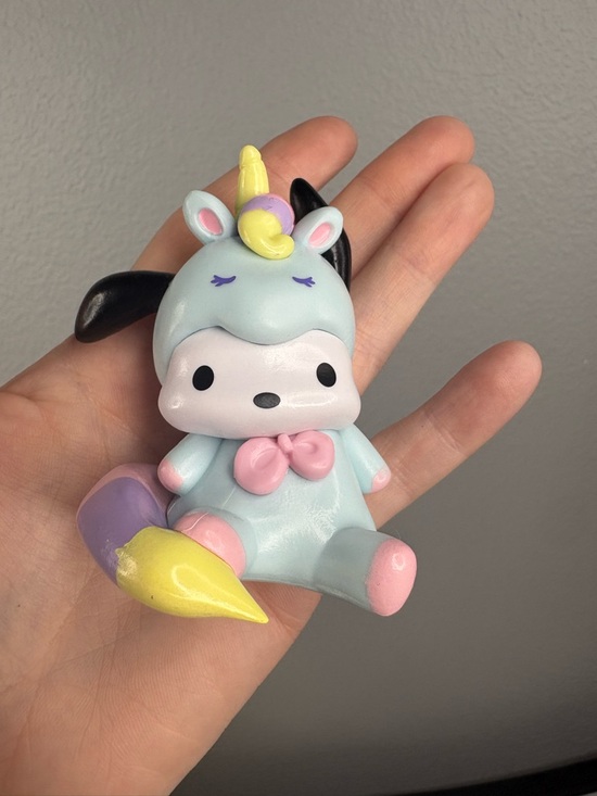 Sanrio Jewelry - Pochacco Pastel Unicorn 3D Bag Clip - Hello Kitty and Friends